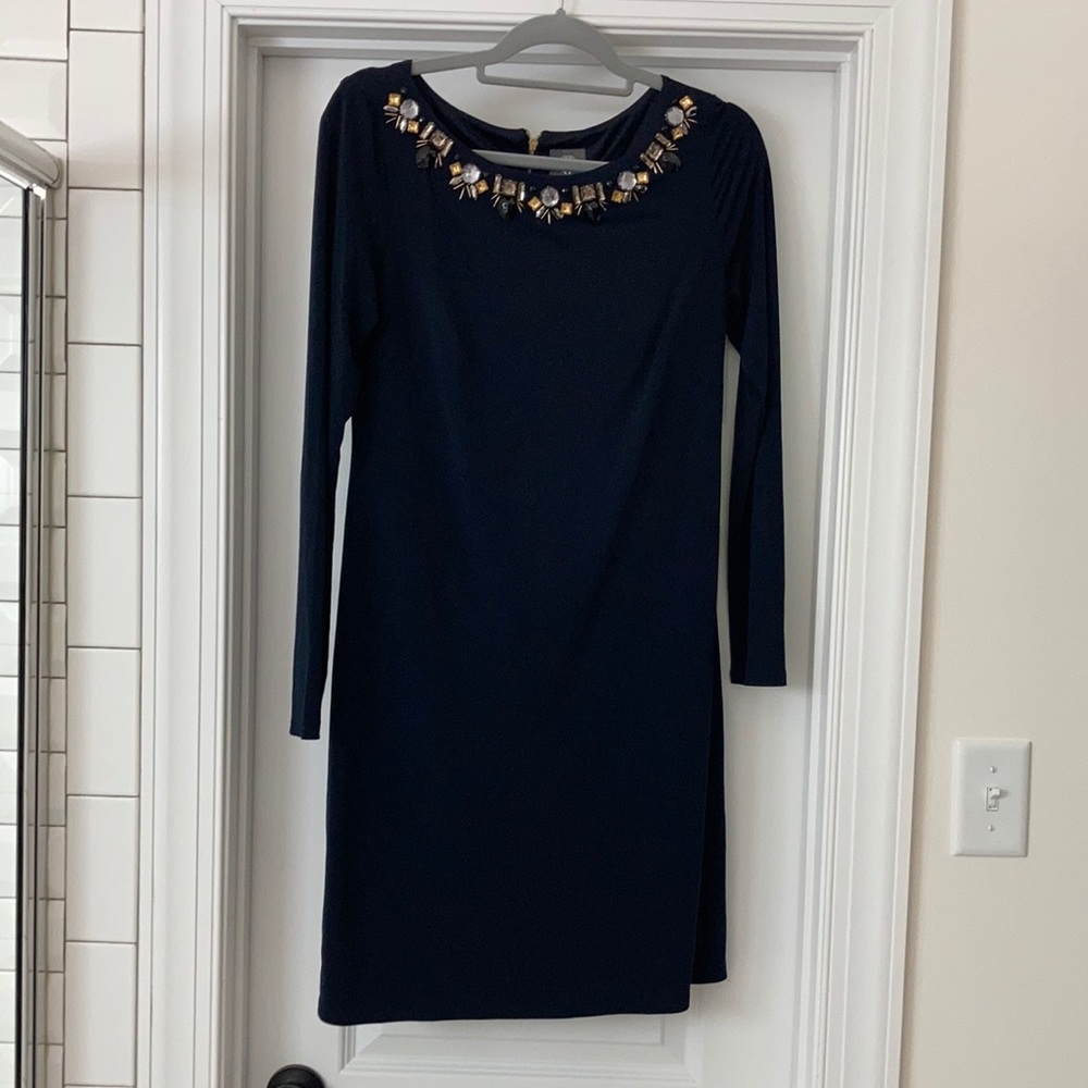 Long Sleeve Navy Dress